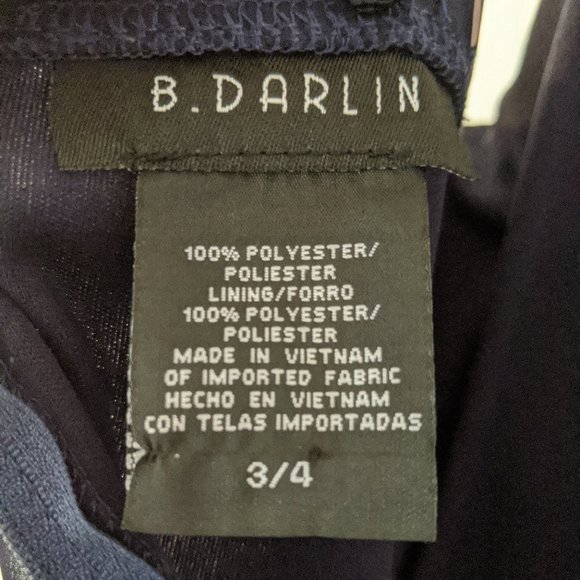 Navy Polka Dot Semi Formal Dress - Picture 3 of 4